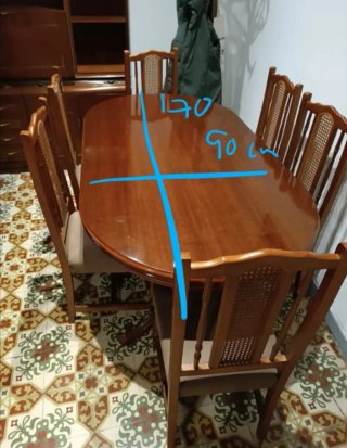 Mesa de comedor extensible de madera