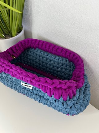 Bolso de mano Lia Almikü azul y morado