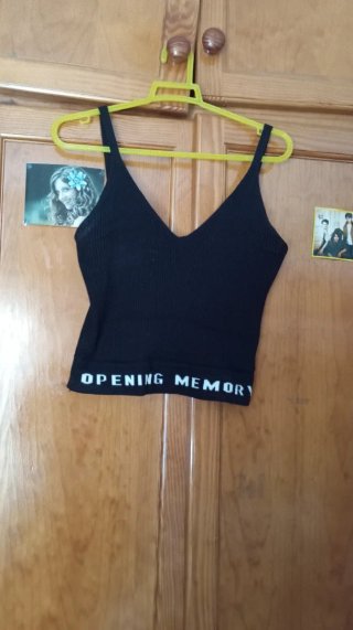 Camiseta tirantes negra con logo
