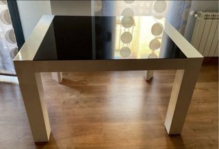 Mesa de salón cristal y madera