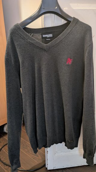 Jersey gris hombre con parches bandera UK
