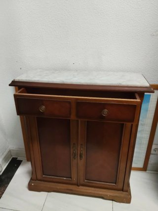 Mueble Zapatero/Recibidor Madera y mármol