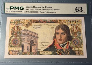 100 Francos Franceses 1959-64 Napoleón