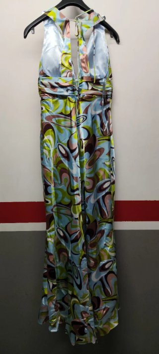 Vestido fiesta pedrería hombros talla 40