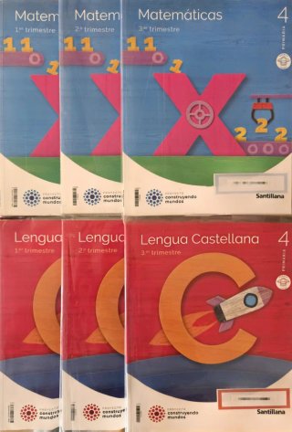 Libros lengua y matemáticas 4° primaria Santillana