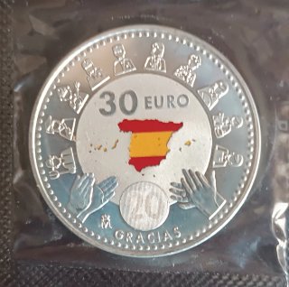 Moneda Plata 30€ España 2020 y 2021