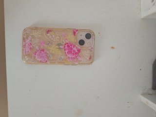 Funda transparente con tortugas rosas