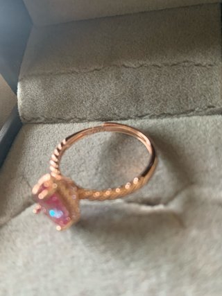 Anillo Alejandrita Pera Rosa/verde