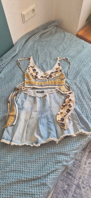 Lote Ropa Mujer Talla M: Vestido Leopardo + Falda