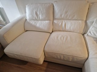 Sofá de piel blanco modular