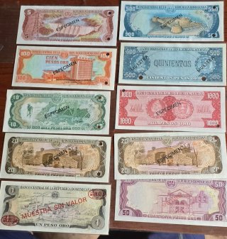 Billetes Especimen República Dominicana
