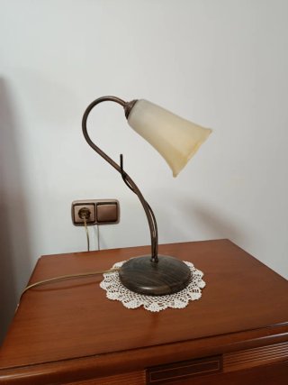 Lámpara colgante de cristal y metal