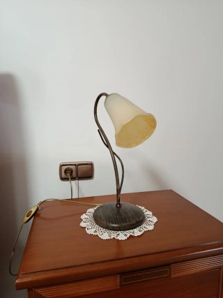 Lámpara colgante de cristal y metal