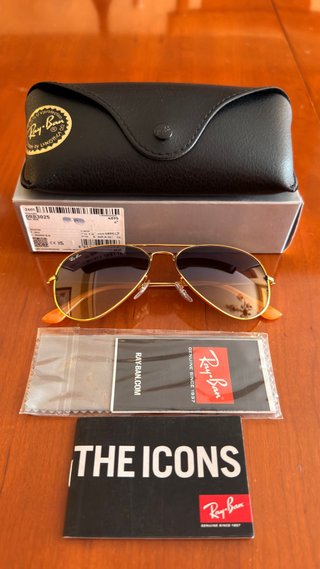 Gafas de Sol Ray-Ban Aviador Doradas Marrones