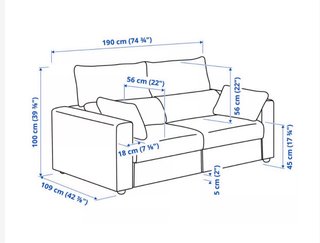 Sofá 2 plazas beige tela con chaiselongue