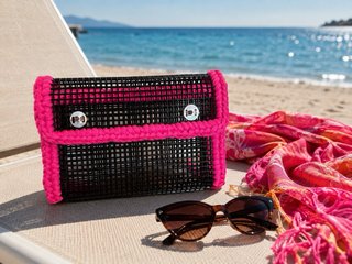 Pochette Rete Nera e Rosa