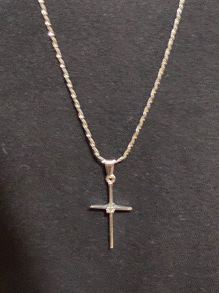 Collar con colgante  ORO BLANCO 18k 7grams