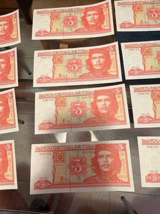 12 Billetes 3 Pesos Cuba 2005 Che Guevara