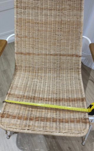 Silla ratán trenzado metal y madera