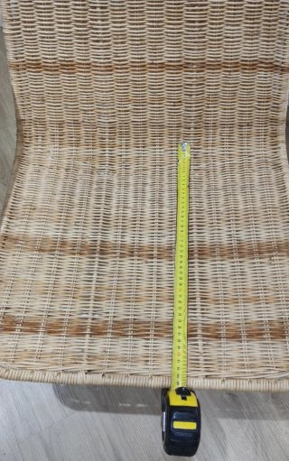 Silla ratán trenzado metal y madera