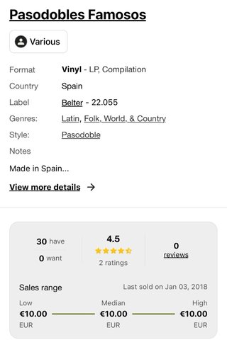 Vinilo Pasodobles Famosos