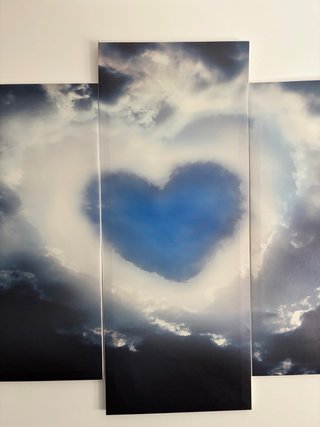 Cuadro decorativo salón corazón nubes
