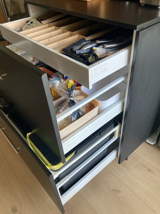 Mueble de cocina negro 2 cajones