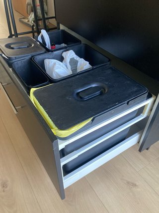 Mueble de cocina negro 2 cajones