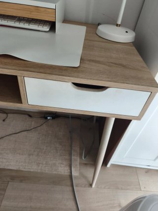 Escritorio y Silla Roble/Blanco