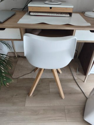 Escritorio y Silla Roble/Blanco