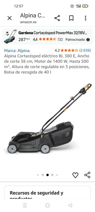 Cortacésped Alpina Eléctrico BL 380 E
