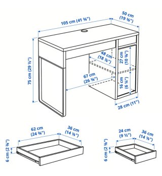 Escritorio blanco Mickey Ikea