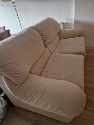 Sofá de 2 plazas tela beige