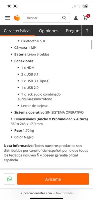 Acer Gaming Laptop Negro