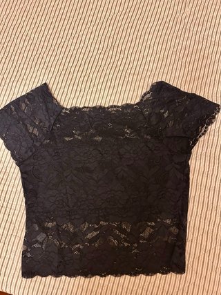 Top Guess Negro Encaje