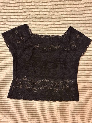 Top Guess Negro Encaje