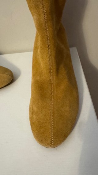Botines de ante color beige/amarillo