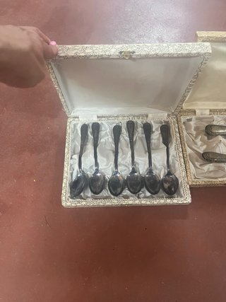 Juego 6 cucharas plata antiguas