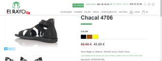 Sandalias de cuero negro Talla 38