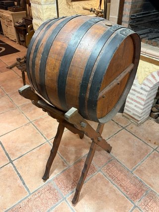Barrica Mueble Bar Nevera Madera Metal