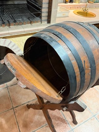 Barrica Mueble Bar Nevera Madera Metal
