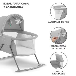 Cuna de viaje Kinderkraft gris