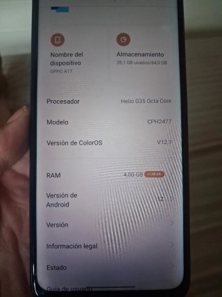 Móvil Oppo Azul
