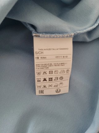 Polo Celeste Mujer Benetton Talla S.