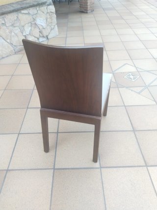4 Sillas Madera Maciza Wengue Beige/Marrón