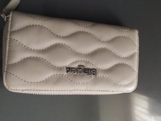 Cartera Blauer Beige Acolchada