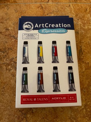 Set de pintura acrílica y carboncillo