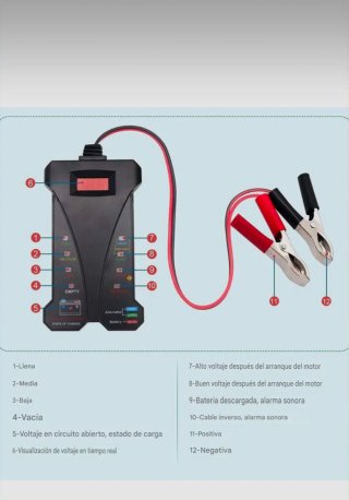 Comprobador de Batería Digital 12V