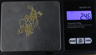 Cadena de oro de 18k. Peso: 2.48 gr.