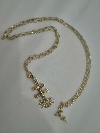 Cadena y Cruz Oro 18k